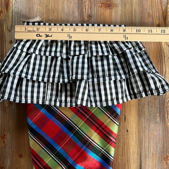 Lot of 6 NWT d. stevens Christmas Stockings Nutcracker Plaid Taffeta Ruffled Gin - Picture 2 of 8